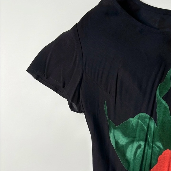 Jeffrey & Dara Black Maxi Dress with Red Floral Print - Picture 6 of 8